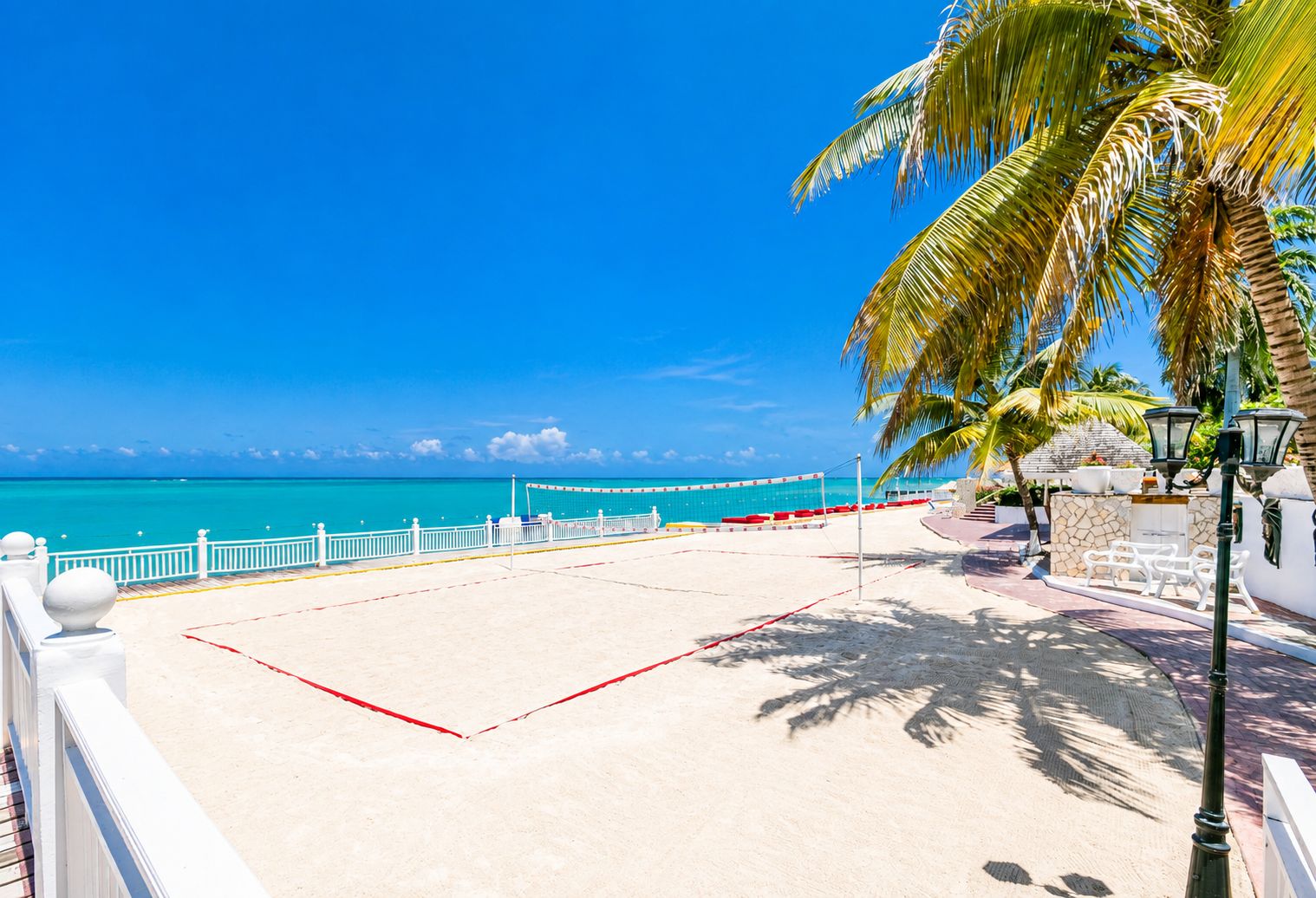 Beach with palm trees