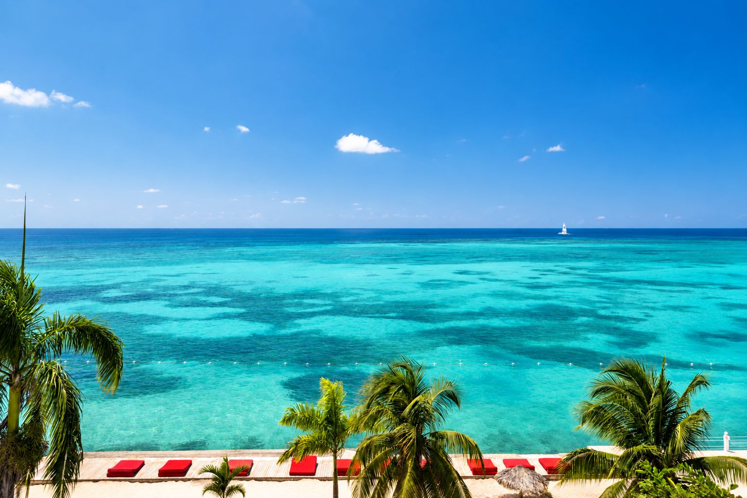 Turquoise sea from the resort